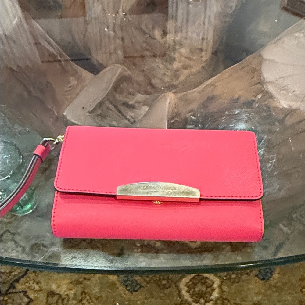Henri Bendel Saffiano Leather Multi-Function Wallet Wristlet